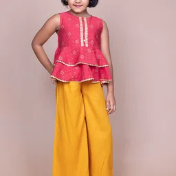 KASYA Girls Bandhani Printed Tiered Top with Palazzos-picture-26