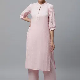 AURELIA Striped Zari Detail Kurta with Palazzos-47