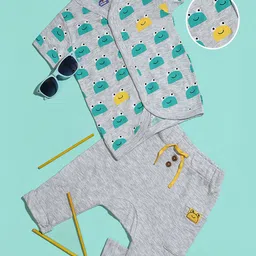 MiArcus Infant Printed Cotton Shirt with Pyjamas Set-50
