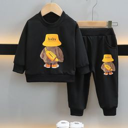 StyleCast Boys Black & Mustard Graphic Printed T-shirt with Joggers-image-16