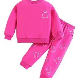 StyleCast Girls Pink Round Neck Top with Pyjamas-picture-47