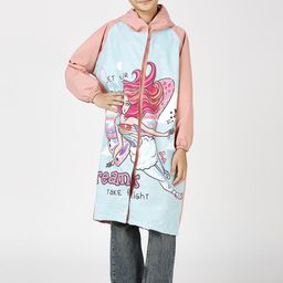 Zeel Girls Barbie Printed Hooded Rain Jacket-image-53