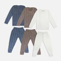 YK X Trampoline Kids Pack Of 3 Striped Cotton Thermal Set-image-32