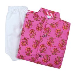 Superminis Boys Floral Pure Cotton Kurta with Pyjamas-15