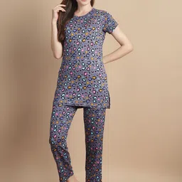 GRACIT Conversational Printed Round Neck Night suit-image-98