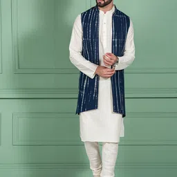KISAH Mandarin Collar Kurta with Churidar & Jacket-32
