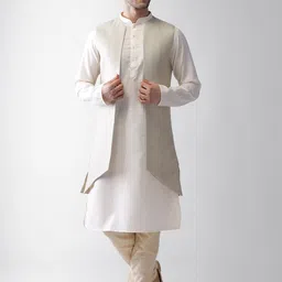 KISAH Mandarin Collar Kurta with Churidar & Jacket-picture-49