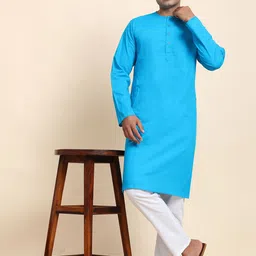 Enciger Round Neck Long Sleeves Pure Cotton Kurta with Pyjamas-picture-47