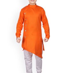 Pro-Ethic STYLE DEVELOPER Boys Angrakha Pure Cotton Kurta with Pyjamas-92