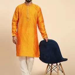 Enciger Men Ethnic Motifs Regular Kurta with Churidar-41