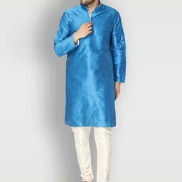 Enciger Men Blue Dupion Silk Kurti with Churidar-picture-51