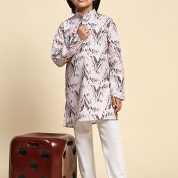 Pro-Ethic STYLE DEVELOPER Boys Printed Regular Mirror Work Pure Cotton Kurta with Pyjamas image 1