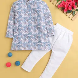 BAESD Boys Ethnic Motifs Printed Straight Kurta With Dhoti Pant-24