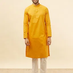 Manyavar Checked Regular Pure Cotton Kurta with Pyjamas-image-49
