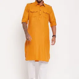 VASTRAMAY Shirt Collar Regular Kurta With Pyjamas Set-picture-4