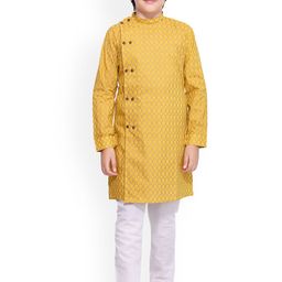 BAESD Boys Geometric Printed Band Collar Kurta With Pyjamas-9