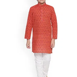 BAESD Boys Ethnic Motifs Printed Regular Kurta with Pyjamas-26