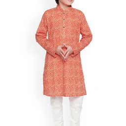 BAESD Boys Ethnic Motifs Printed Mandarin Collar Kurta With Pyjamas-55