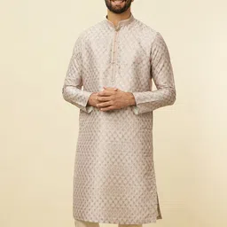 Manyavar Ethnic Motifs Woven Design Art Silk Regular Kurta With Pyjamas-picture-7
