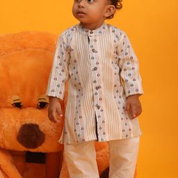 VASTRAMAY Boys Ethnic Woven Design Kurta with Pyjamas-28
