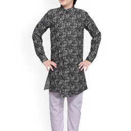 BAESD Boys Abstract Printed Regular Kurta with Pyjamas-6