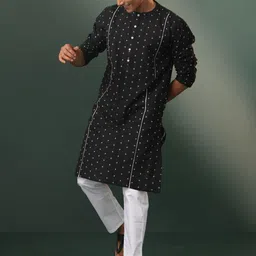 VASTRAMAY Geometric Printed Straight  Kurta With Pyjama-picture-55