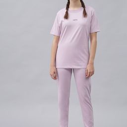 GRIFFEL Women Pure Cotton T-shirt with Track Pants-image-7
