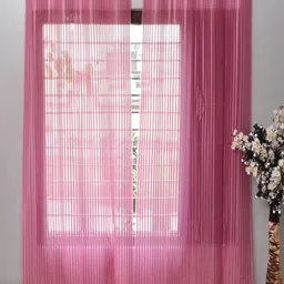 Homefab India Unisex Pink Curtains and Sheers-12