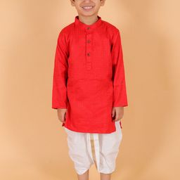 BAESD Boys Mandarin Collar Straight Kurta With Dhoti Pants-20