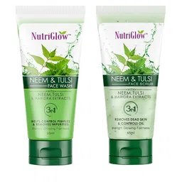 NutriGlow 3 In 1 Set Of 2 Face Wash & Face Scrub 65ml Each-15