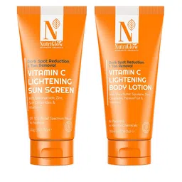 Nutriglow Advanced Organics Set of Vitamin C SPF 50 Sunscreen 100 g & Body Yogurt 150 ml-0