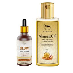 TNW the natural wash Set of Almond Oil 100 ml & Glow Face Serum 30 ml-10