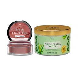 TNW the natural wash Set of Columbus Lip & Cheek Tint 5 g & Pure Aloe Vera Gold Gel 100 g-9