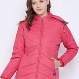 VERO AMORE Women Pink Insulator Hooded Parka Jacket-image-41