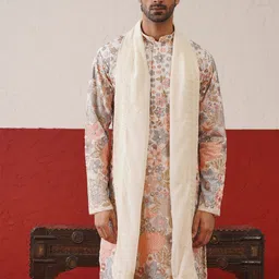 KALPRAAG Floral Embroidered Straight Sequinned Kurta with Patiala & Dupatta-picture-3
