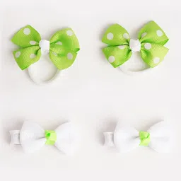 RIBBON CANDY Girls Set of 4 Printed Ponytail Holders & Alligator Hair Clip-2