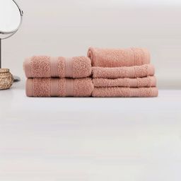 LUSH & BEYOND Peach 6 Pieces Cotton 500 GSM Towel Set-image-70