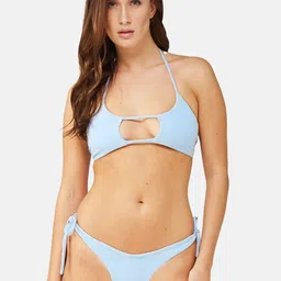SECRETS BY ZEROKAATA Solid Ribbed Beach Wear Bikini Set-image-79