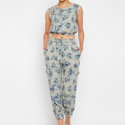 PANIT Women Cycle Printed Crop Top With Ankle Length Tousers-picture-56