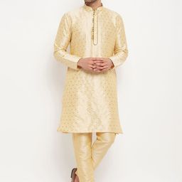 VASTRAMAY Woven Design Gotta Patti Kurta with Pyjamas-11