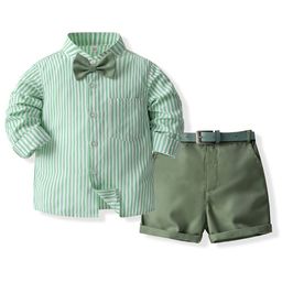 StyleCast x Revolte Boys Striped Long Sleeves Shirt Collar Top with Shorts-14