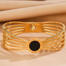 MYKI Women Gold-Plated Kada Bracelet-image-75