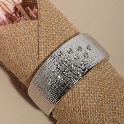 SOHI Silver Plated Crystal Studded Cuff Bracelet-image-99