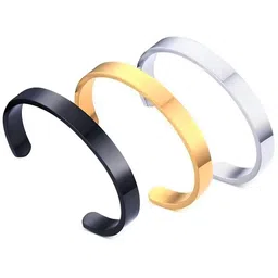 KARISHMA KREATIONS Unisex Set Of 3 Stainless Steel Kada Bracelet-56