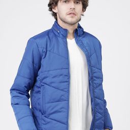 HIGHLANDER Men Teal Blue Solid Padded Jacket-44