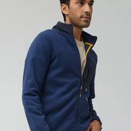 XYXX Men Regular Fit Colorblock Fleece Jacket-image-52