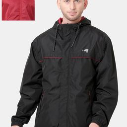 t-base Men Black Windcheater and Water Resistant Reversible Biker Jacket-image-56