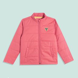 Allen Solly Junior Boys Coral Pink Solid Padded Jacket-image-38