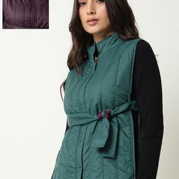 RAREISM Women Green & Purple Reversible Padded Jacket-image-89
