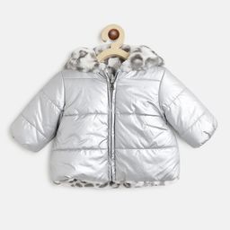 Chicco Girls Silver-Toned Reversible Padded Jacket-7